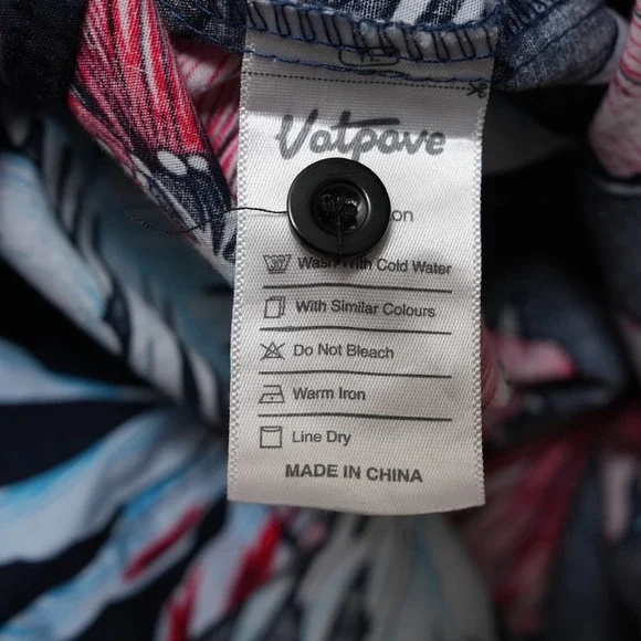 Vatpave Mens XXXL Hawaiian Shirt Black Hibiscus Floral Aloha Short Sleeve - Picture 6 of 10